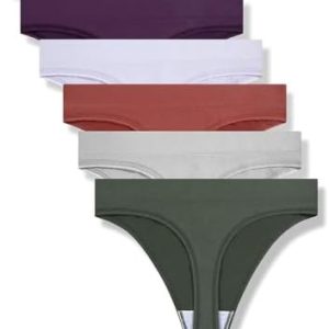 GRANKEE Women's Breathable No Show Thong Panties Pack - Comfortable Seamless Underwear for Everyday Wear