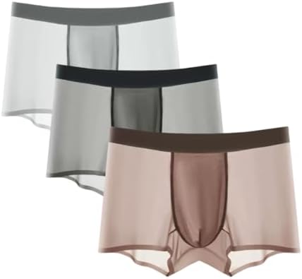 Jameso Men's Ice Silk Ultra-Thin Boxer Briefs - Breathable Seamless Underwear for Comfort - Perfect for Everyday Wear