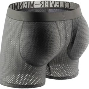 Evankin Men's Butt Padded Boxer Briefs - Breathable Mesh Underwear for Comfort & Style, Hip Enhancer for Daily Use