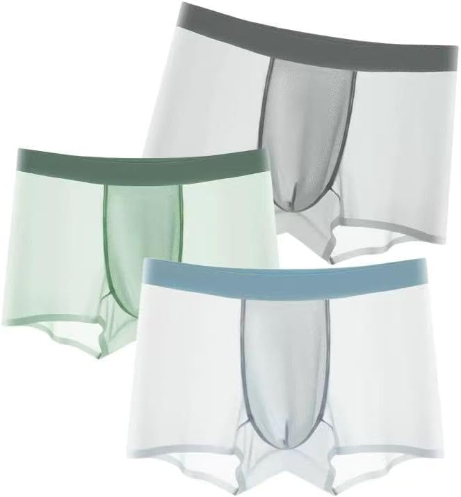 Jameso Men's Ice Silk Ultra-Thin Boxer Briefs - Breathable Seamless Underwear for Comfort - Perfect for Everyday Wear