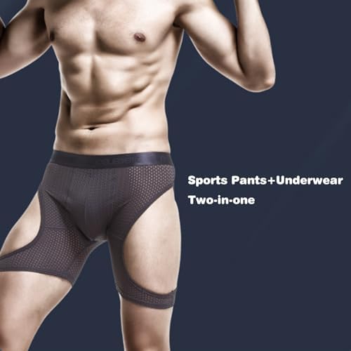 Evankin Men's Ice Silk Hollow Boxer Briefs - Breathable Sexy Underwear for Active Lifestyle - Comfortable Elastic Sports