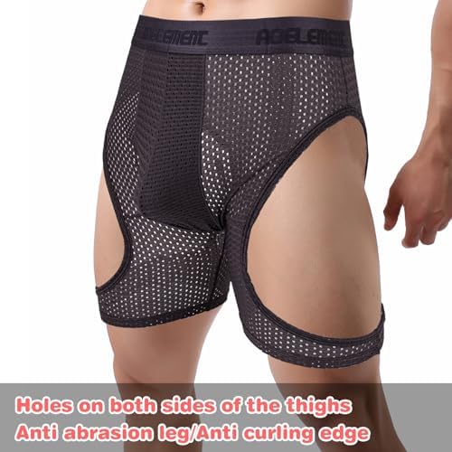 Evankin Men's Ice Silk Hollow Boxer Briefs - Breathable Sexy Underwear for Active Lifestyle - Comfortable Elastic Sports