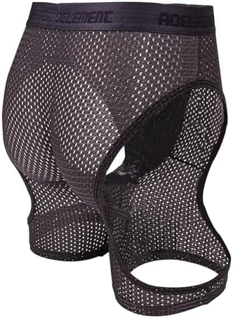 Evankin Men's Ice Silk Hollow Boxer Briefs - Breathable Sexy Underwear for Active Lifestyle - Comfortable Elastic Sports